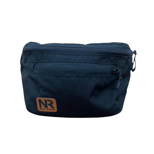 Nut Ruck Waist Pack Black with white background